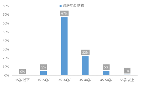 图：链家购房者年龄统计（数据来源：链家购房者报告）